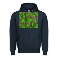 Navy Saint Patricks Day Shamrock And Leopard Zipper Hoodie - RanaPortraitStore