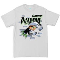 Dove Grey Danny Phantom Coming Through Brick Wall Premium Tee - InspiraDesign
