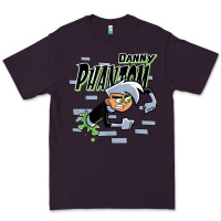 Plum Danny Phantom Coming Through Brick Wall Premium Tee - InspiraDesign
