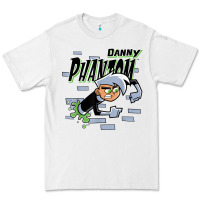 White Danny Phantom Coming Through Brick Wall Premium Tee - InspiraDesign