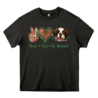 Asphalt Peace Love St. Bernard Heavy Core Tee - Jasminsmagicworld