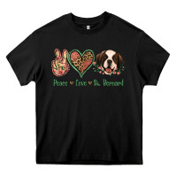Black Peace Love St. Bernard Heavy Core Tee - Jasminsmagicworld