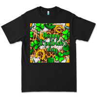 Black Happy St. Patrick's Day pattern digital paper Premium Tee - BundleAndBundleShop