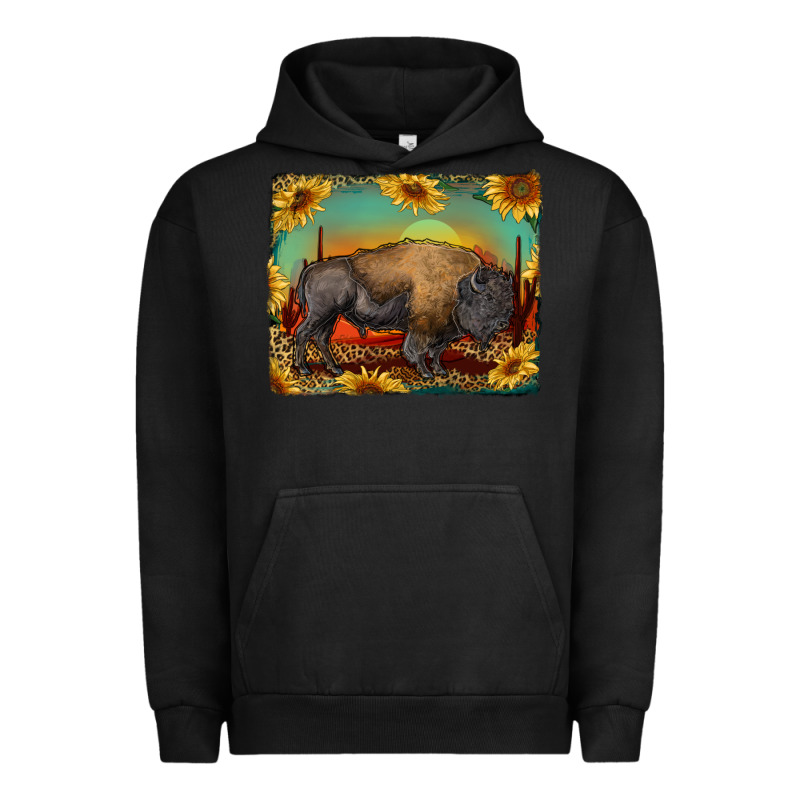 Western Bison With Sunset Background Urban Hoodie by RanaPortraitStore | Teevron