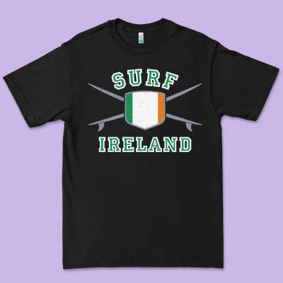 Ireland Surfing Hoodie  Irish Flag Surfboards Design Premium Tee Designed By Artchic