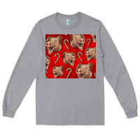Heather Grey Yorkshire Pig And Candy Cane Long Sleeve Tee - LillyAllenDesigns