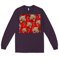 Plum Yorkshire Pig And Candy Cane Long Sleeve Tee - LillyAllenDesigns