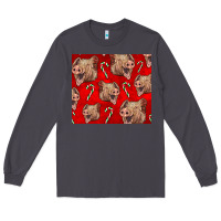 Smoke Yorkshire Pig And Candy Cane Long Sleeve Tee - LillyAllenDesigns