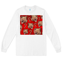 White Yorkshire Pig And Candy Cane Long Sleeve Tee - LillyAllenDesigns