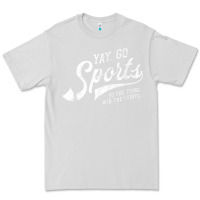 Dove Grey Yay Go Sports Vintage Funny Sports Premium Tee - ArtChic