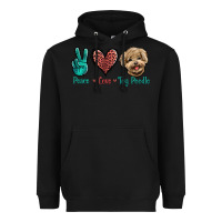 Black Peace Love Toy Poodle Heavyweight Hoodie - Jasminsmagicworld