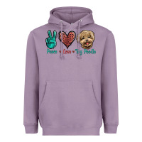 Lavender Peace Love Toy Poodle Heavyweight Hoodie - Jasminsmagicworld