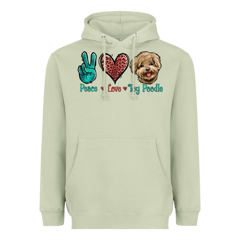 Peace Love Toy Poodle Heavyweight Hoodie by Jasminsmagicworld | Teevron