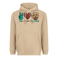 Mushroom Peace Love Toy Poodle Heavyweight Hoodie - Jasminsmagicworld