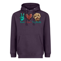 Plum Peace Love Toy Poodle Heavyweight Hoodie - Jasminsmagicworld