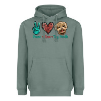 Sage Peace Love Toy Poodle Heavyweight Hoodie - Jasminsmagicworld