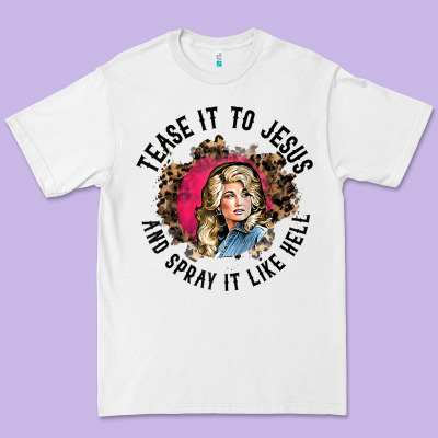Tease It To Jesus And Spray It Like Hell Leopard Western Raglan Baseba Premium Tee Designed By Artchic