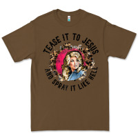 Cacao tease it to jesus and spray it like hell leopard western raglan baseba Premium Tee - ArtChic