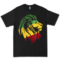 Black Lion of Judah Reggae, Rasta, Ethiopia Jamaican Roots Premium Tee - ArtChic