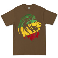 Cacao Lion of Judah Reggae, Rasta, Ethiopia Jamaican Roots Premium Tee - ArtChic