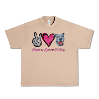 Burro Peace Love Pitties Urban Heavy Tee - Jasminsmagicworld