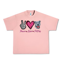 Salmon Peace Love Pitties Urban Heavy Tee - Jasminsmagicworld