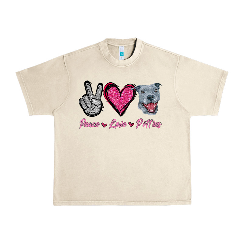 Peace Love Pitties Urban Heavy Tee by Jasminsmagicworld | Teevron