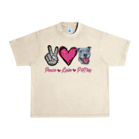 Sandshell Peace Love Pitties Urban Heavy Tee - Jasminsmagicworld