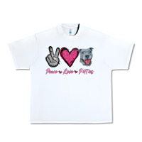 White Peace Love Pitties Urban Heavy Tee - Jasminsmagicworld