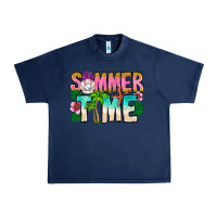 Navy Summer Time Urban Heavy Tee - CowhideDigitalArt