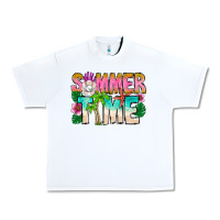 White Summer Time Urban Heavy Tee - CowhideDigitalArt
