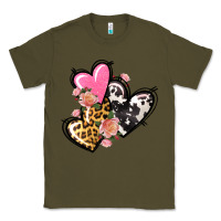 Army Green Pink glitter leopard cowhide hearts Valentine's Classic Tee - FaDigitalArtStudio