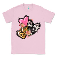 Bubblegum Pink Pink glitter leopard cowhide hearts Valentine's Classic Tee - FaDigitalArtStudio