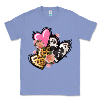 Colony Blue Pink glitter leopard cowhide hearts Valentine's Classic Tee - FaDigitalArtStudio