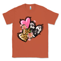 Copper Pink glitter leopard cowhide hearts Valentine's Classic Tee - FaDigitalArtStudio
