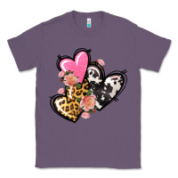 Lavender Pink glitter leopard cowhide hearts Valentine's Classic Tee - FaDigitalArtStudio