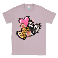 Lilac Pink glitter leopard cowhide hearts Valentine's Classic Tee - FaDigitalArtStudio