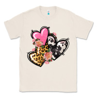 Natural Pink glitter leopard cowhide hearts Valentine's Classic Tee - FaDigitalArtStudio