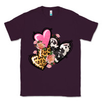 Plum Pink glitter leopard cowhide hearts Valentine's Classic Tee - FaDigitalArtStudio