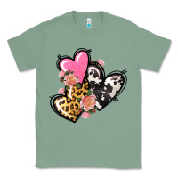 Sage Pink glitter leopard cowhide hearts Valentine's Classic Tee - FaDigitalArtStudio