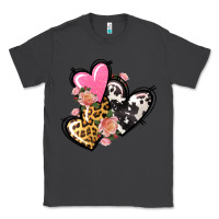 Smoke Pink glitter leopard cowhide hearts Valentine's Classic Tee - FaDigitalArtStudio