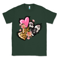 Sports Green Pink glitter leopard cowhide hearts Valentine's Classic Tee - FaDigitalArtStudio