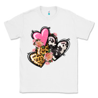 White Pink glitter leopard cowhide hearts Valentine's Classic Tee - FaDigitalArtStudio