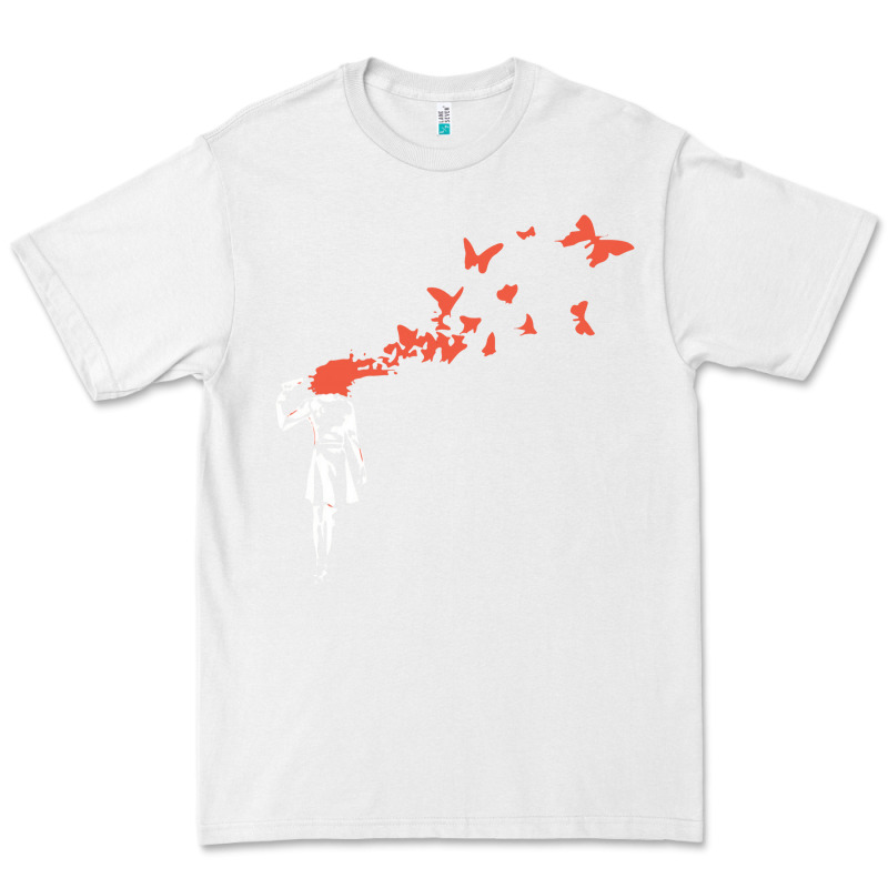 Banksy Headshot Butterfly Premium Tee by ArtChic | Teevron