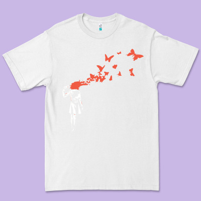 Banksy Headshot Butterfly Premium Tee Designed By Artchic
