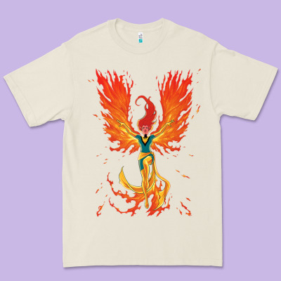 X-men Jean Grey Phoenix Cosmic Flames Premium Tee Designed By Artchic