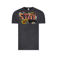 Vintage Black Stay Groovy Vintage Tee - CowhideDigitalArt