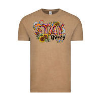 Vintage Coffee Stay Groovy Vintage Tee - CowhideDigitalArt