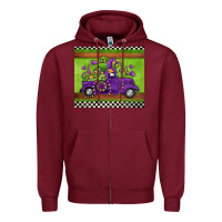 Burgundy mardi gras truck Zipper Hoodie - Jasminsmagicworld