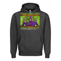 Charcoal Heather mardi gras truck Zipper Hoodie - Jasminsmagicworld